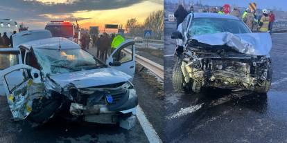 Kars’ta iki otomobil kafa kafaya çarpıştı: 5 yaralı