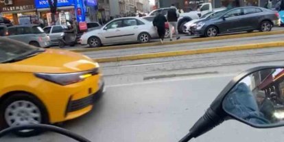 Eskişehir trafiğine takılmamak için tramvay yolunu kullandı
