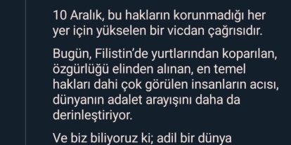 Emine Erdoğan: "Bugün Filistin’de yurtlarından koparılan, özgürlüğü elinden alınan, en temel hakları dahi çok görülen insanların acısı, dünyanın adalet arayışını daha da derinleştiriyor"