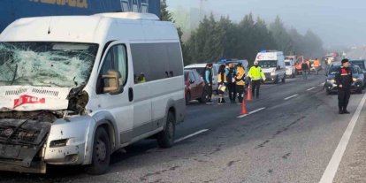 Edirne’de 10 araçlı zincirleme kaza: 5 yaralı