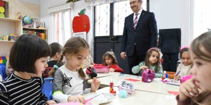 İl Milli Eğitim Müdürü Aydın, miniklere sunulan öğrenme ortamını yerinde inceledi