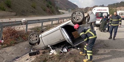 Tokat’ta kontrolden çıkan otomobil ters döndü: 5 yaralı
