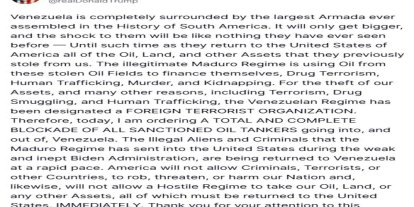 Trump, Venezuela rejiminin "Yabancı Terör Örgütü" olarak tanımlandığını açıkladı