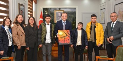 Kaymakam Güldoğan, Özel Eğitim öğrencilerini makamında ağırladı