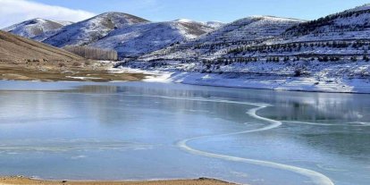 Gökçedere Göleti buz tuttu