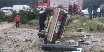 Kazdağları’nda kontrolden çıkan otomobil şarampole devrildi: 4 yaralı
