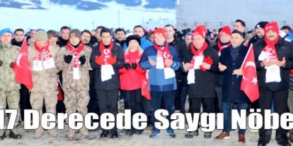 Saıkamış'ta 17 derecede saygı nöbeti