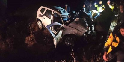 Kamyonla çarpışıp şarampole devrilen otomobil sürücüsü hayatını kaybetti