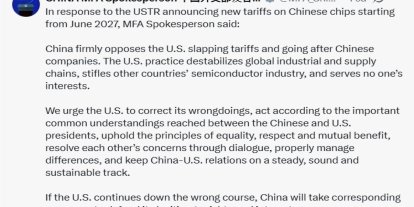 ABD’den Çin çiplerine 2027’den itibaren gümrük vergisi uygulanması kararı