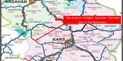 Selim–Bozkuş–Göle Yolu Ulaşıma Kapatıldı