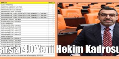 Kars’a 40 Yeni Hekim Kadrosu