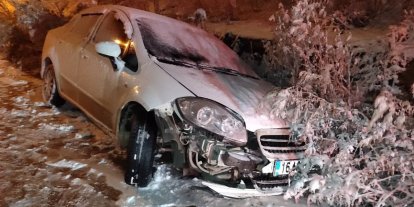 Kaygan zeminde kontrolü kaybedip kazaya neden oldu: 3’ü çocuk 7 kişi yaralandı