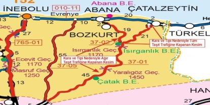 Çatalzeytin’e ulaşımın sağlandığı yol trafiğe kapatıldı