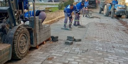 Germencik’te bozulan zeminler onarıldı