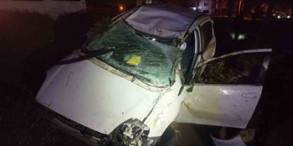 Tekirdağ’da alkollü sürücü su kanalına uçtu