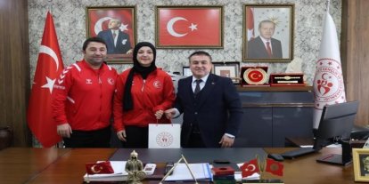Milli Judocu Hatice Nur Göktaş, İl Müdürü Demir ile bir araya geldi
