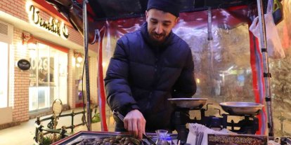 Eskişehir’de eksi 7 derecede kestane mesaisi