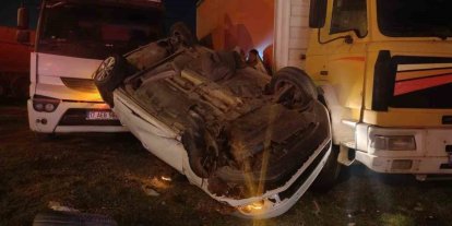 Takla atan otomobilden sağ çıktı