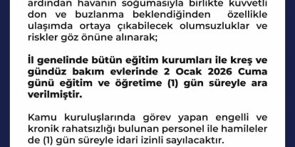 Şanlıurfa’da eğitime 1 gün ara verildi
