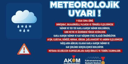 Kahramanmaraş için yağış uyarısı