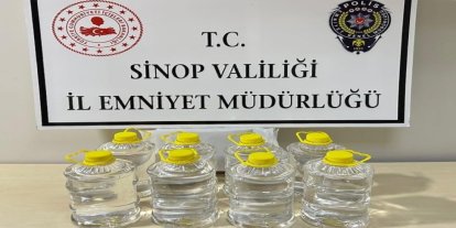 Sinop’ta 20 litre etil alkol ele geçirildi
