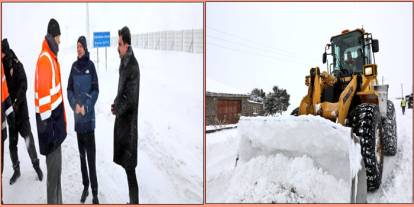 Vali Polat, Sakaltutan Geçidi’ndeki Karla Mücadele Çalışmalarını İnceledi