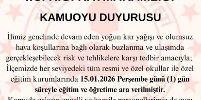 Kiğı ilçesinde eğitime 1 gün ara verildi