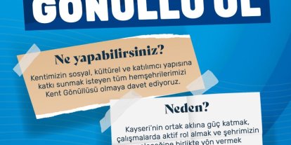 Kayseri Kent Konseyi’nde Kent Gönüllüleri Başvuruları başladı