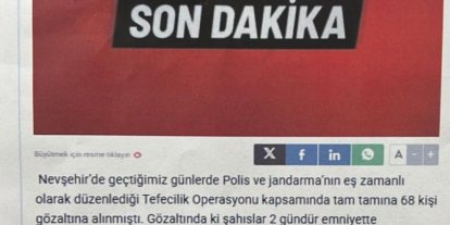 Yalan habere gözaltı