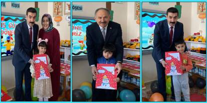 Arpaçay'da Kaymakam Akköz öğrencilerin karne heyecanına ortak oldu