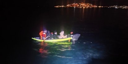 Kanoyla kaçarken yakalandılar