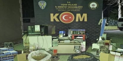Uşak’ta çok sayıda kaçak makaron ve tütün ele geçirildi