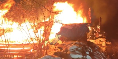 Ordu’da ahşap ev ve samanlıkta yangın