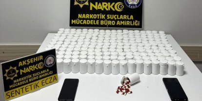 Akşehir’de 10 bin 550 adet uyuşturucu hap ele geçirildi: 2 tutuklama