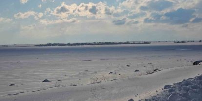 ‘Kuş cenneti’ Arin Gölü tamamen dondu