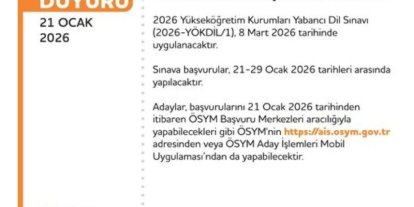 2026 YÖKDİL-1 başvuruları başladı