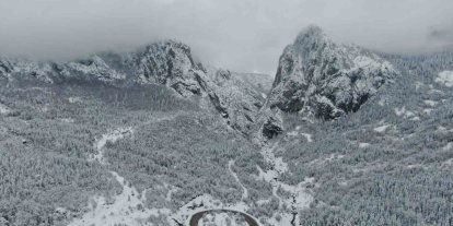 Ersizlerdere Tabiat Parkı’nda kar güzelliği