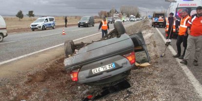 Konya’da otomobil devrildi: 6 kişi yaralandı