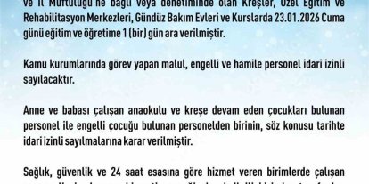 Elazığ’da rehabilitasyon ve bakımevi kurslarına kar tatili