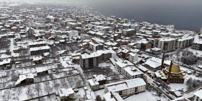 ‘Sakin şehir’ Ahlat’ın kış manzarası kamerada