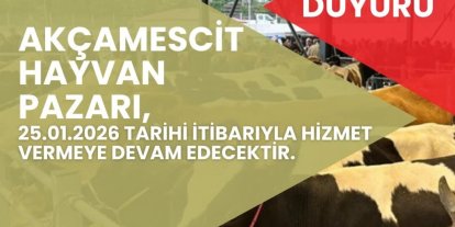 Hayvan pazarı 4 ay sonra yeniden hizmete açılacak