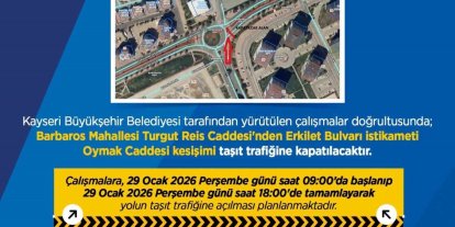 Büyükşehirden sürücülere ‘yol çalışması’ uyarısı