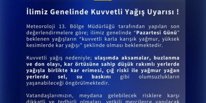 Meteorolojiden Bingöl için kuvvetli yağış uyarısı
