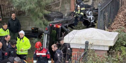 Trabzon’da kamyonet site bahçesine düştü: 2 yaralı