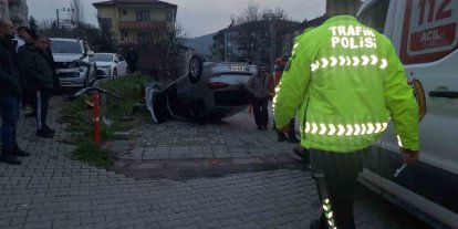 Devrek’te otomobil takla attı, sürücü yara almadan kurtuldu