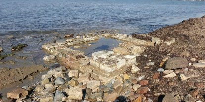 Yağışlar sonrası Kuşadası’nda tarih gün yüzüne çıktı