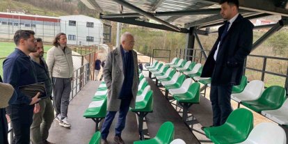 Yığılca ilçe stadında tribün çalışması devam ediyor