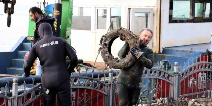 Eskihisar Sahili’nde ekosistemi canlandıracak dip temizliği yapıldı