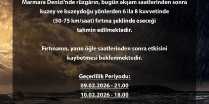 Bursa Valiliği’nden Marmara için fırtına uyarısı