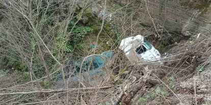 Alaplı’da kamyon şarampole uçtu